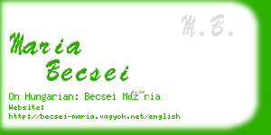 maria becsei business card